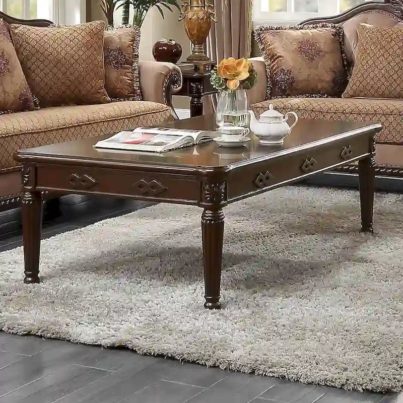 Mesa de centro con patas torneadas