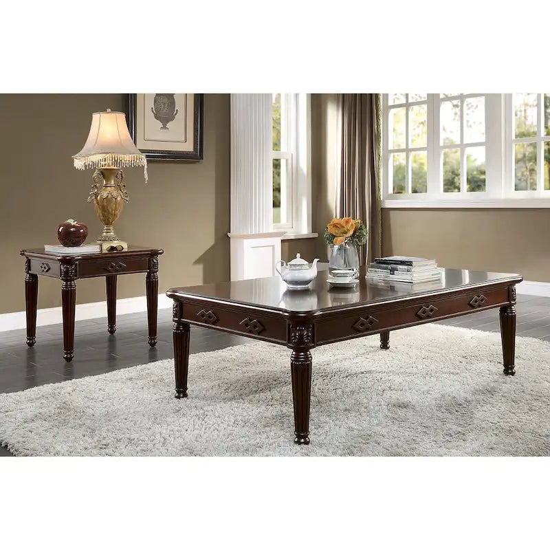Mesa de centro con patas torneadas