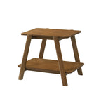 Mesa auxiliar de estante de madera moderna de mediados de siglo, acabado nogal