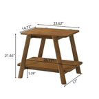 Mesa auxiliar de estante de madera moderna de mediados de siglo, acabado nogal