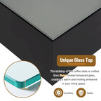 Mesa de centro LED con tapa de vidrio templado esmerilado