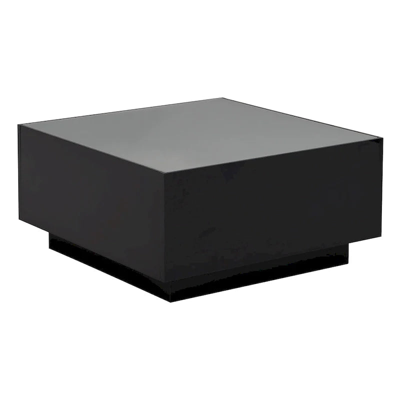 Mesa de centro LED con tapa de vidrio templado esmerilado