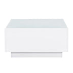 Mesa de centro LED con tapa de vidrio templado esmerilado