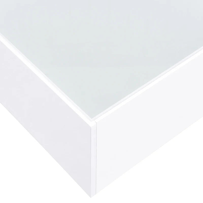 Mesa de centro LED con tapa de vidrio templado esmerilado