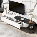 Mueble de TV Extensible con 3 Cajones y Patas Metálicas Ajustables (Compatible con televisores de hasta 75 pulgadas)