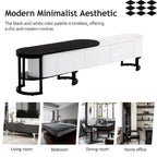 Mueble de TV Extensible con 3 Cajones y Patas Metálicas Ajustables (Compatible con televisores de hasta 75 pulgadas)