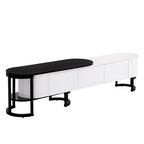 Mueble de TV Extensible con 3 Cajones y Patas Metálicas Ajustables (Compatible con televisores de hasta 75 pulgadas)