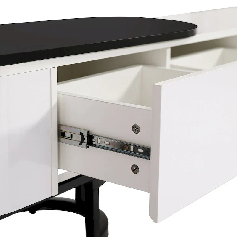 Mueble de TV Extensible con 3 Cajones y Patas Metálicas Ajustables (Compatible con televisores de hasta 75 pulgadas)