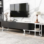 Mueble de TV Extensible con 3 Cajones y Patas Metálicas Ajustables (Compatible con televisores de hasta 75 pulgadas)