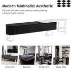Mueble de TV Extensible con 3 Cajones y Patas Metálicas Ajustables (Compatible con televisores de hasta 75 pulgadas)
