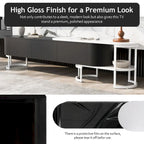 Mueble de TV Extensible con 3 Cajones y Patas Metálicas Ajustables (Compatible con televisores de hasta 75 pulgadas)