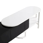 Mueble de TV Extensible con 3 Cajones y Patas Metálicas Ajustables (Compatible con televisores de hasta 75 pulgadas)