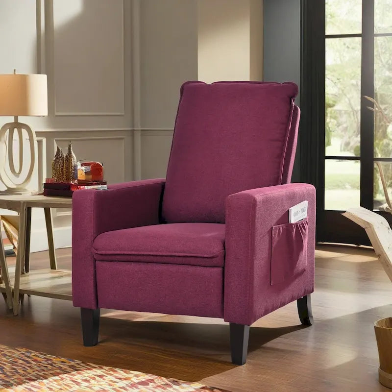 Sofá reclinable ajustable con portavasos y bolsillo de almacenamiento