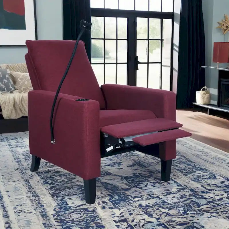 Sofá reclinable ajustable con portavasos y bolsillo de almacenamiento