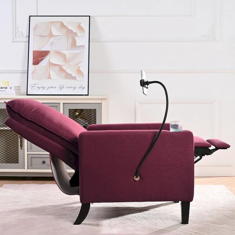Sofá reclinable ajustable con portavasos y bolsillo de almacenamiento