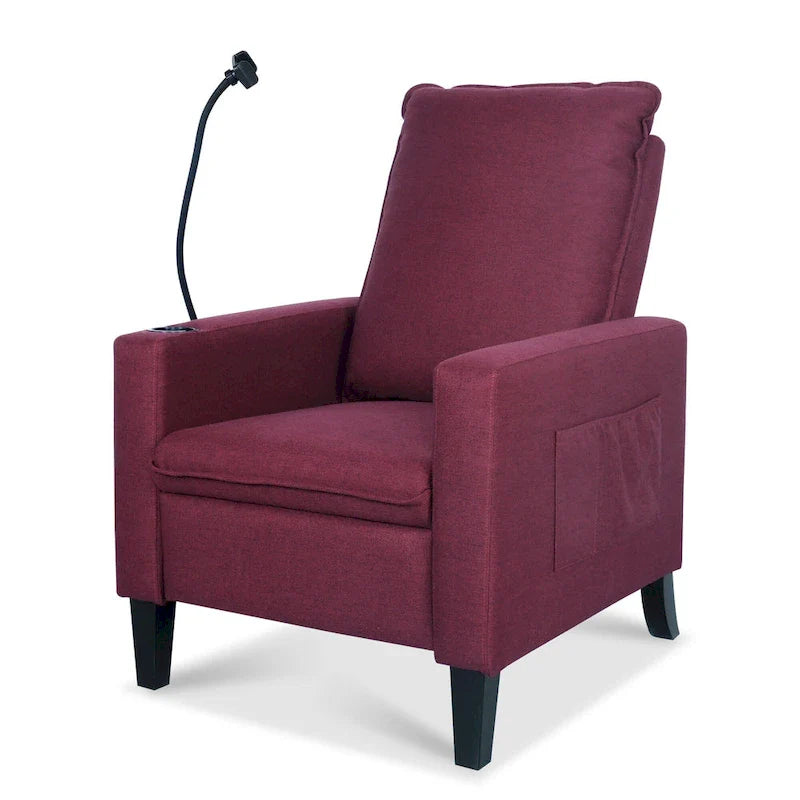 Sofá reclinable ajustable con portavasos y bolsillo de almacenamiento
