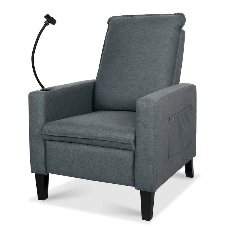 Sofá reclinable ajustable con portavasos y bolsillo de almacenamiento