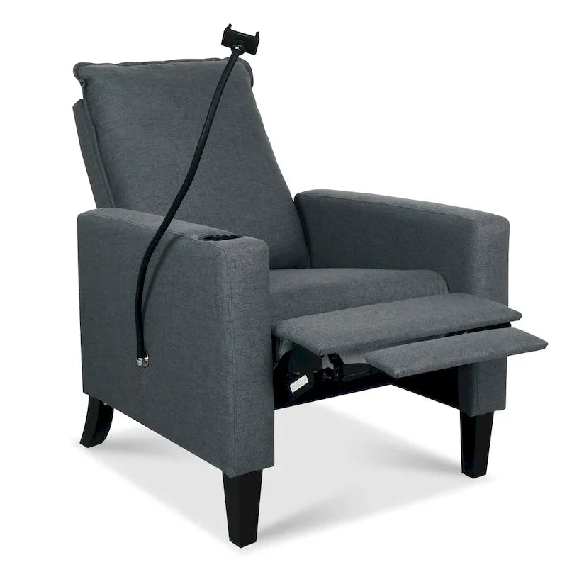 Sofá reclinable ajustable con portavasos y bolsillo de almacenamiento