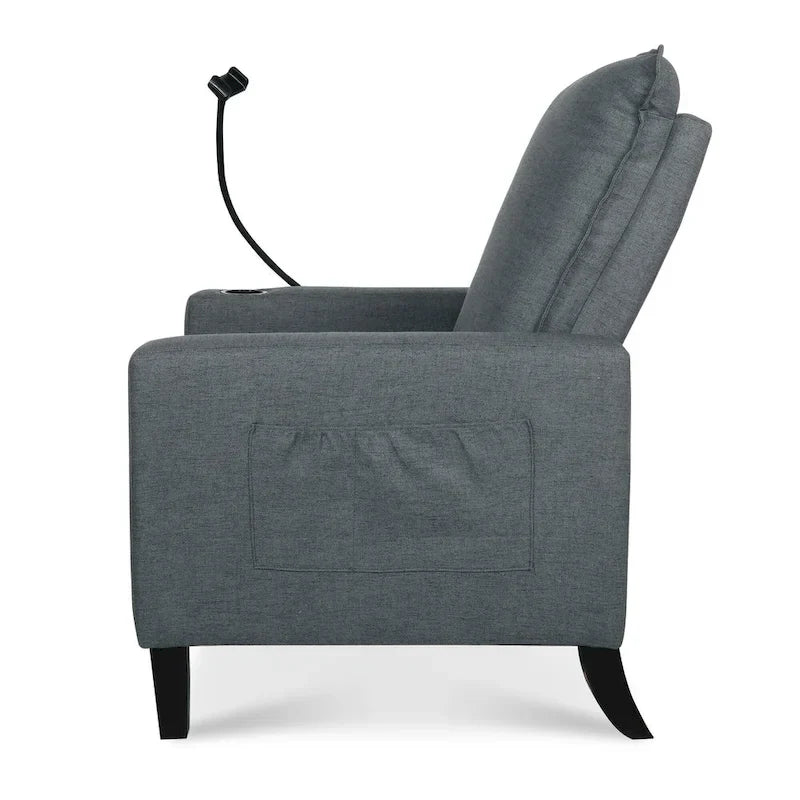 Sofá reclinable ajustable con portavasos y bolsillo de almacenamiento