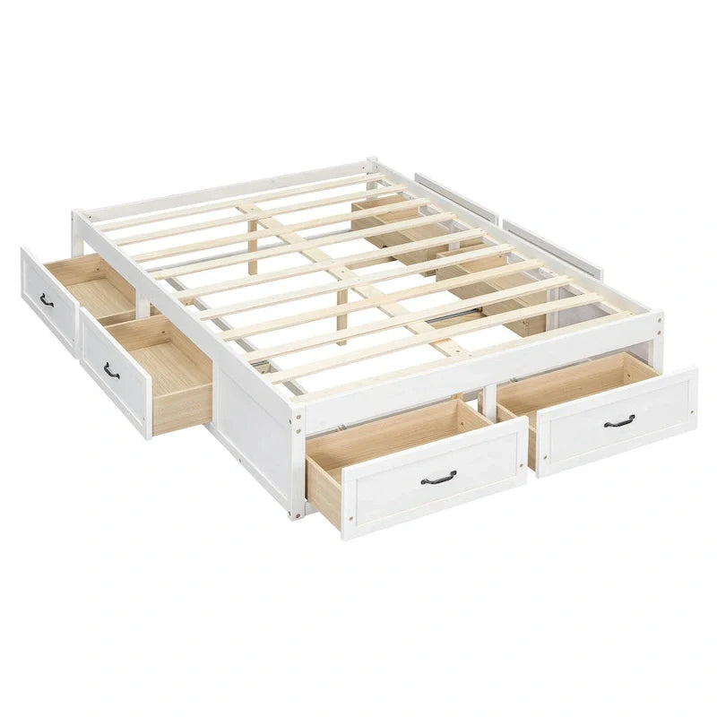 Cama Plataforma Matrimonial con 6 Cajones de Almacenamiento