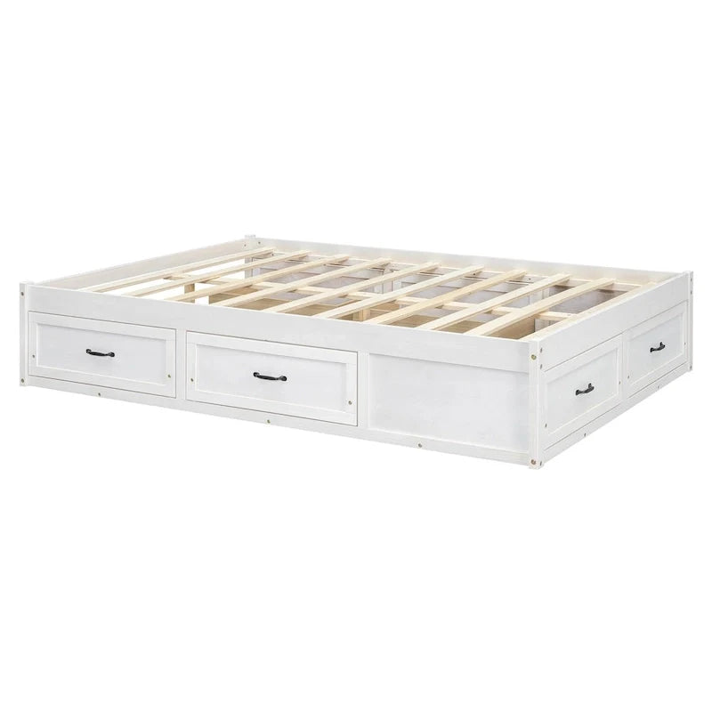 Cama Plataforma Matrimonial con 6 Cajones de Almacenamiento