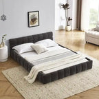 Cama de plataforma tapizada con cabecero