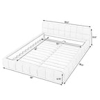 Cama de plataforma tapizada con cabecero
