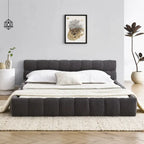 Cama de plataforma tapizada con cabecero