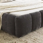 Cama de plataforma tapizada con cabecero
