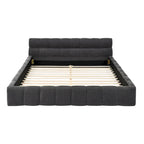 Cama de plataforma tapizada con cabecero