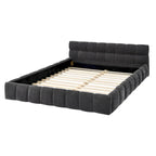 Cama de plataforma tapizada con cabecero
