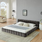 Cama de plataforma tapizada con cabecero
