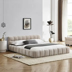 Cama de plataforma tapizada con cabecero