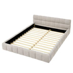 Cama de plataforma tapizada con cabecero