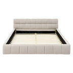 Cama de plataforma tapizada con cabecero