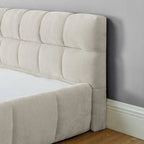 Cama de plataforma tapizada con cabecero