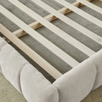 Cama de plataforma tapizada con cabecero