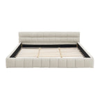 Cama de plataforma tapizada con cabecero