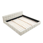 Cama de plataforma tapizada con cabecero