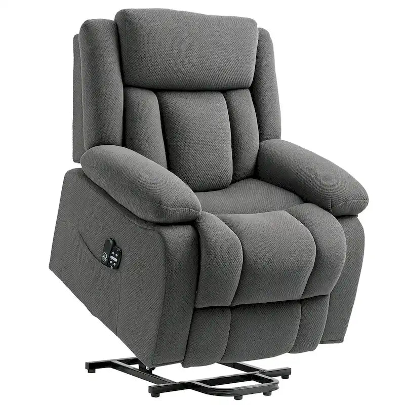 Sillón reclinable elevador eléctrico con masaje y calor, sillón reclinable de tela con control remoto