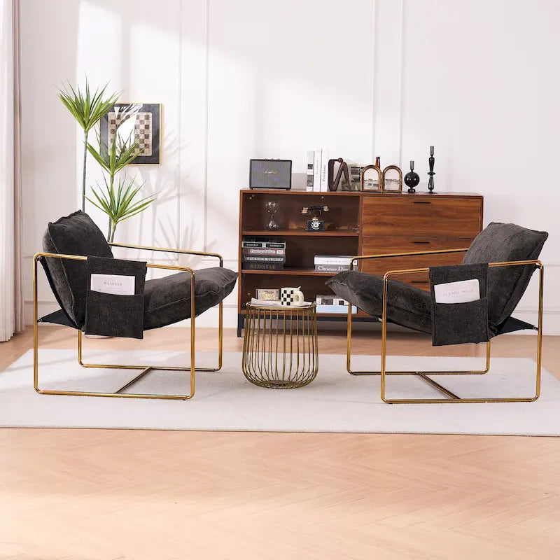 Sillón decorativo con estructura de metal (Juego de 2)