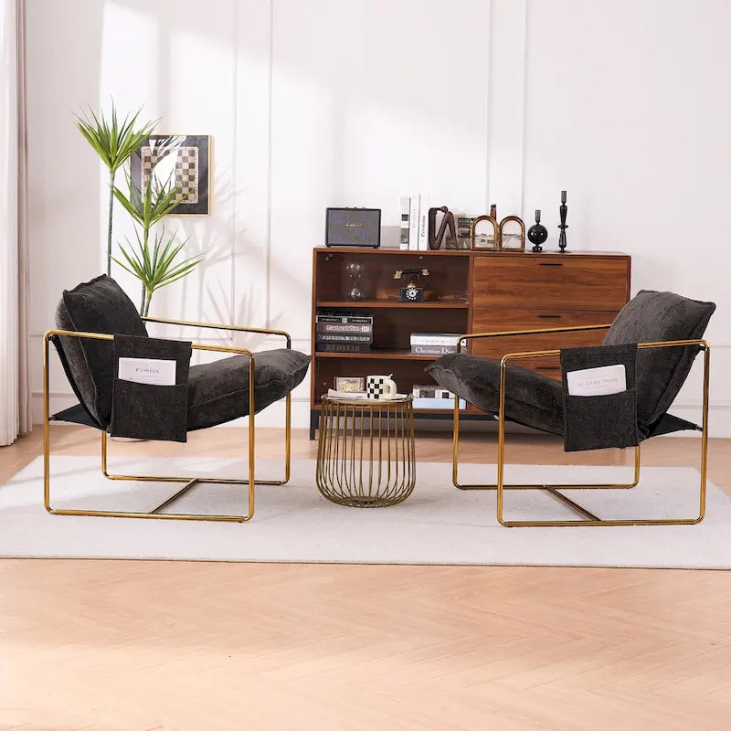 Sillón decorativo con estructura de metal (Juego de 2)