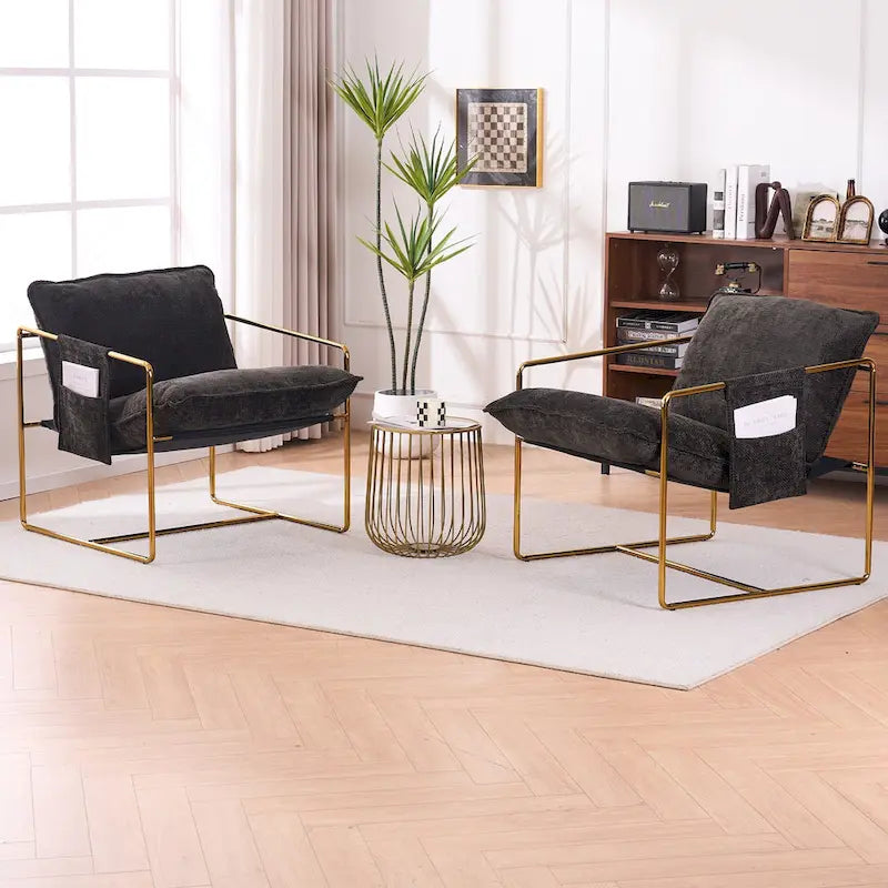 Sillón decorativo con estructura de metal (Juego de 2)