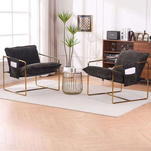Sillón decorativo con estructura de metal (Juego de 2)