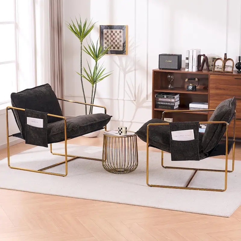 Sillón decorativo con estructura de metal (Juego de 2)
