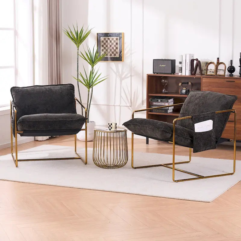 Sillón decorativo con estructura de metal (Juego de 2)