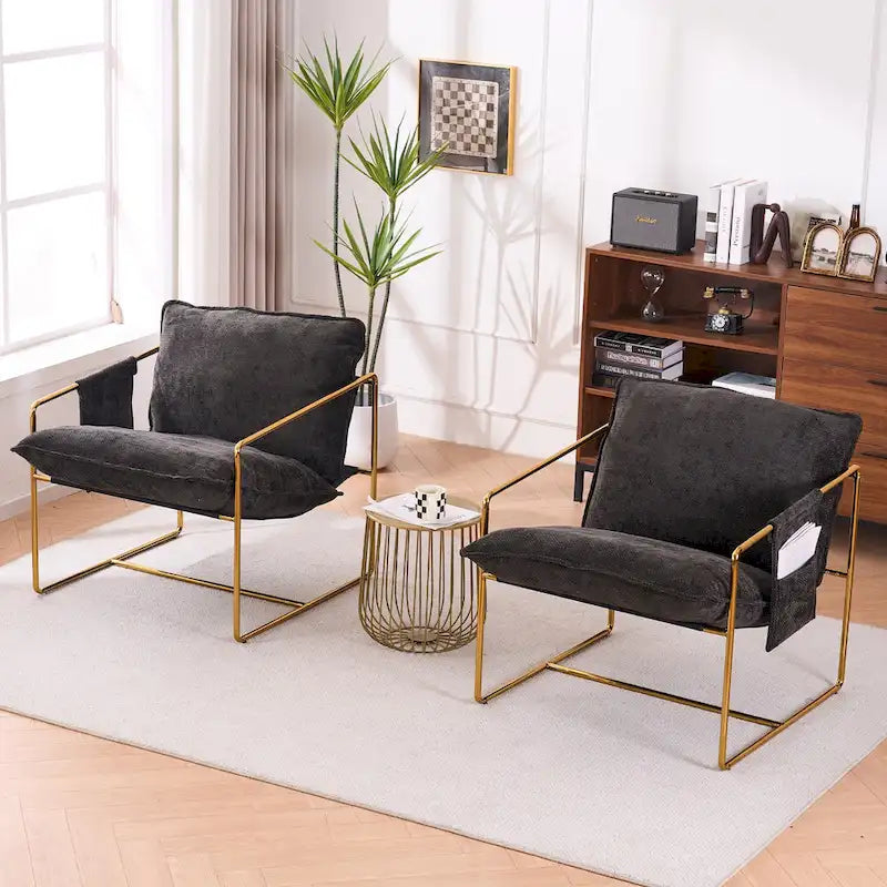 Sillón decorativo con estructura de metal (Juego de 2)