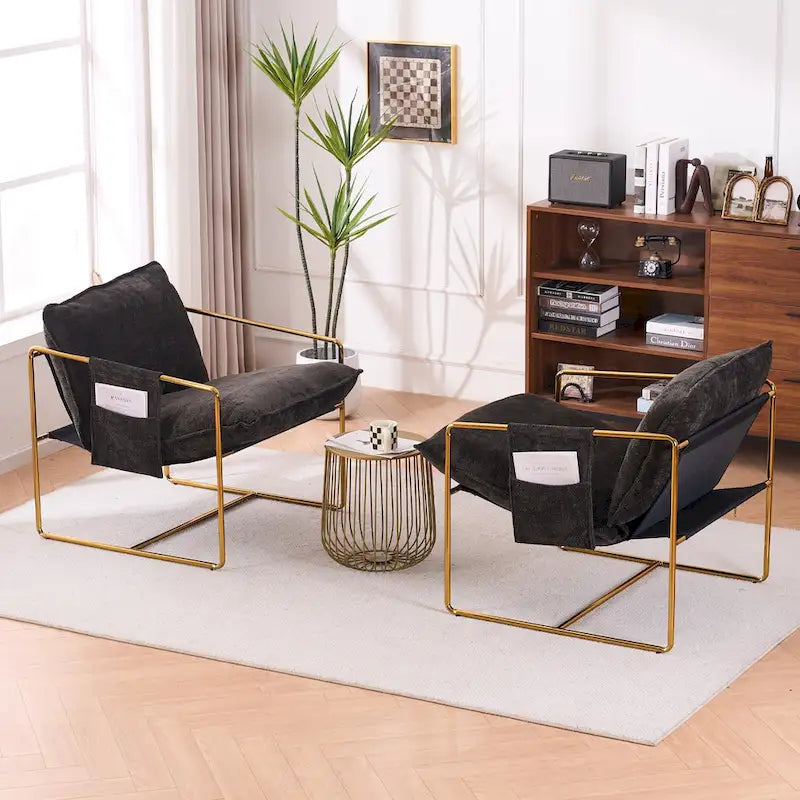 Sillón decorativo con estructura de metal (Juego de 2)