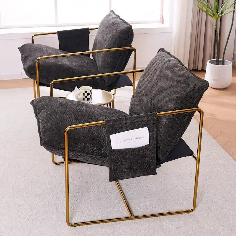 Sillón decorativo con estructura de metal (Juego de 2)