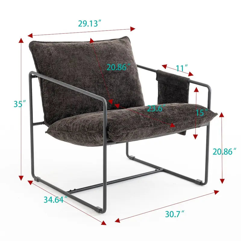 Sillón decorativo con estructura de metal (Juego de 2)